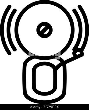 Fire Alarm Icon. Bold outline design with editable stroke width. Vector Illustration. Stock Vector