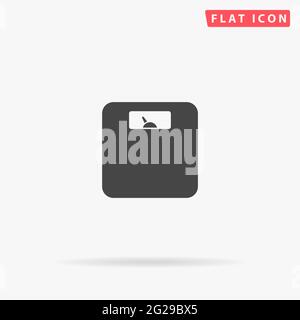 Bathroom weight scale flat vector icon. Hand drawn style design illustrations. Stock Vector