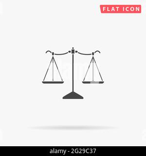 Scales of Justice flat vector icon. Hand drawn style design illustrations. Stock Vector