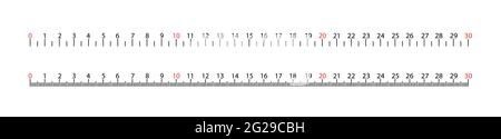 Length measurement scale chart. Black on a white background. Stock Vector