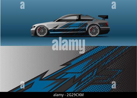 Abstract Race car wrap sticker design and sports background for daily use racing livery or car vinyl stickers Stock Vector