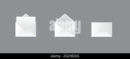 Realistic template on white backdrop. Vector illustration design set. Creative vector illustration. Empty paper mockup. Simple clean design, 3d vector Stock Vector