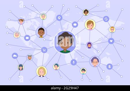 A set of Black business women disseminating information on social media.It's vector art so easy to edit. Stock Vector