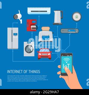 Internet of Things vector concept illustration in flat design Stock Vector