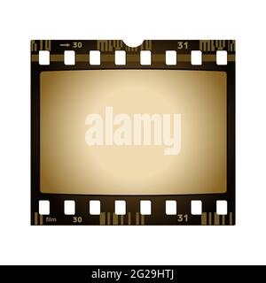 Old retro film strip frame isolated on white Stock Vector