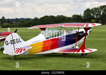 Christen Eagle II, at the Shuttleworth Flying Festival of Britain air show on the 6th June 2021 Stock Photo