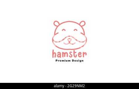 lines head cute hamster logo vector icon illustration design Stock Vector