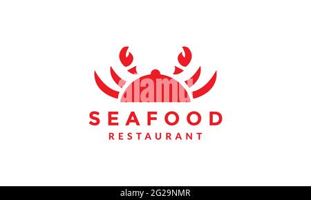 red crab modern movable food cover logo vector icon illustration design Stock Vector