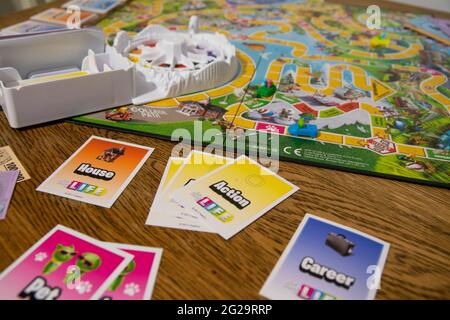 Durham, UK - 10 November 2019: Game of Life by Hasbro Gaming