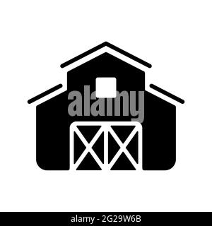 Barn glyph icon. Farm animal sign. Graph symbol for your web site design, logo, app, UI. Vector illustration Stock Vector