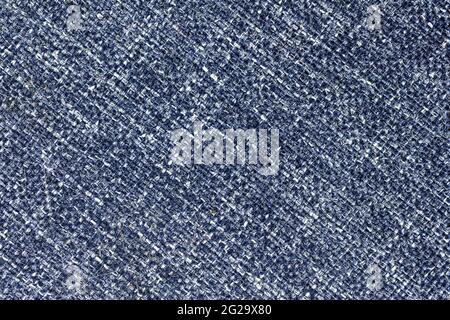 Blue fabric fiber and canvas texture, textile design background with high resolution, close-up Stock Photo