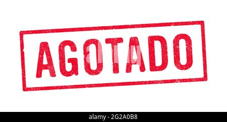 Vector illustration of the Spanish word Agotado (Out Of Stock) in red ink stamp Stock Vector