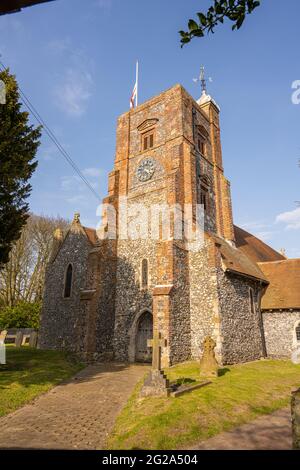 St Nicholas church Ringwould, near Deal Kent Stock Photo