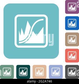 Adjust image curves white flat icons on color rounded square ...