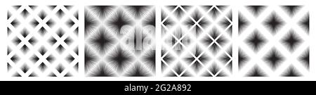 Abstract ornamental line seamless pattern set. Collection of geometric seamless patterns. Abstract geometrical graphic design print 3d cubes pattern. Stock Vector