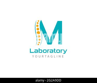 Letter M Lab Logo Template Design Vector , This design suitable for logo or icon. Color and text can be changed easily. Stock Vector