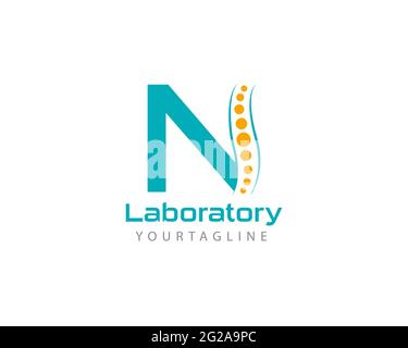 Letter N Lab Logo Template Design Vector , This design suitable for logo or icon. Color and text can be changed easily. Stock Vector