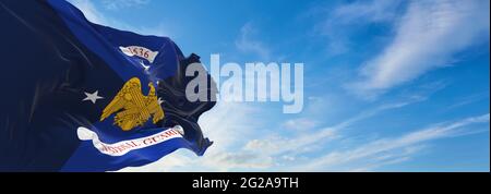flag of Vice Chief of the National Guard Bureau waving in the wind. USA National defence. Copy space. 3d illustration. Stock Photo