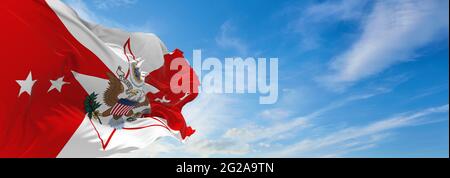 flag of Vice Chief of Staff of the United States Army waving in the wind. USA National defence. Copy space. 3d illustration. Stock Photo