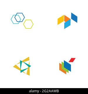 digital finance technologi logo set illustration design template Stock Vector