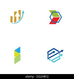 digital finance technologi logo set illustration design template Stock Vector