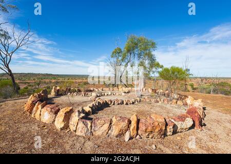 The ancient sacred stone Healing Circle, near Aramac, Central ...