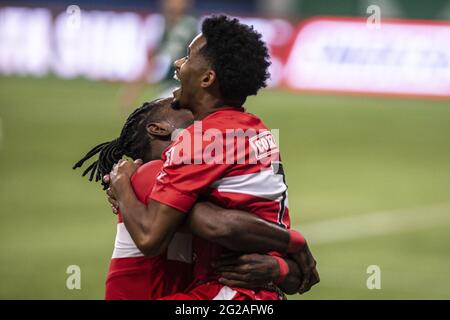 Diogo Silva do CRB celebrates saving penalty and thus winning penalty  competition for CRB during the Copa do Brasil football match between  Palmeiras v CRB at the Allianz Parque stadium in Sao