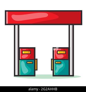 fuel station building vector illustration in flat style Stock Vector