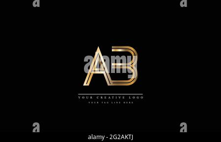 AB BA abstract vector logo monogram template Stock Vector