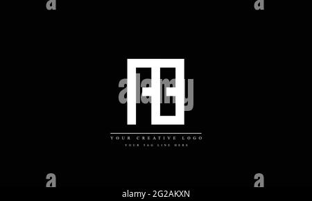 AB BA abstract vector logo monogram template Stock Vector