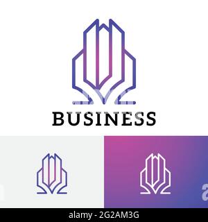 Building Real Estate Realty Business Line Logo Stock Vector