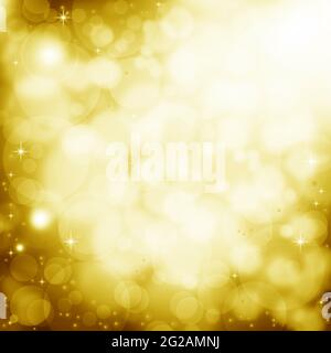Abstract golden background with lens flare effect Stock Photo