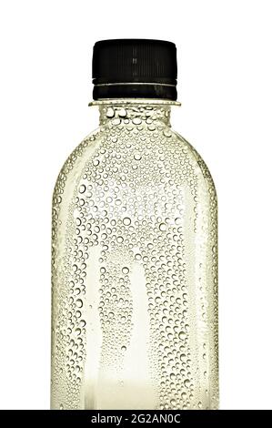 Plastic bottle with water drops Stock Photo