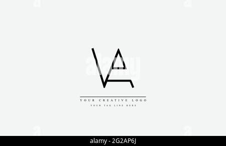 Letter Logo Design with Creative Modern Trendy Typography VA AV Stock Vector