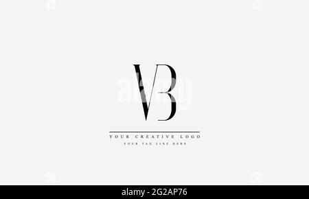 Letter Logo Design with Creative Modern Trendy Typography VB BV Stock Vector
