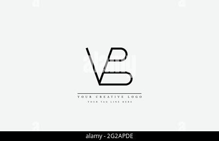 Letter Logo Design with Creative Modern Trendy Typography VB BV Stock Vector