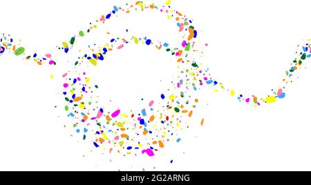 Bright colorful party polka. Explosion seamless background of bright confetti. Rainbow colors confetti dots chaotic scatter. Abstract random vector ar Stock Vector