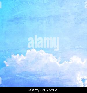 Blue sky and clouds - retro style picture Stock Photo