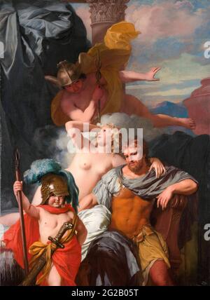 Mercury ordering Calypso to release Odysseus, painting by Gerard de Lairesse, circa 1680 Stock Photo