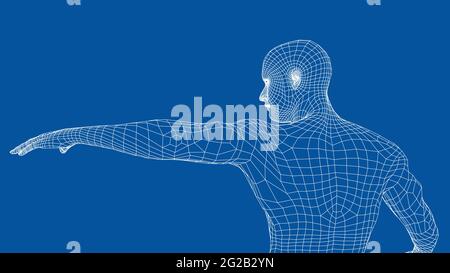 Man holds his hand in front of him. Vector Stock Vector