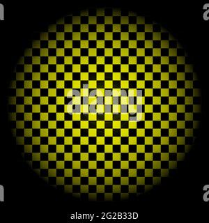 Yellow checkered background in circle Stock Photo