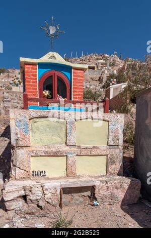 Tomb at a cemetery in Tilcara, Jujuy Province, northern Argentina Stock Photo