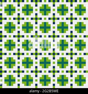 Abstract Cross-Pattern Dotted generative computational art illustration Stock Vector
