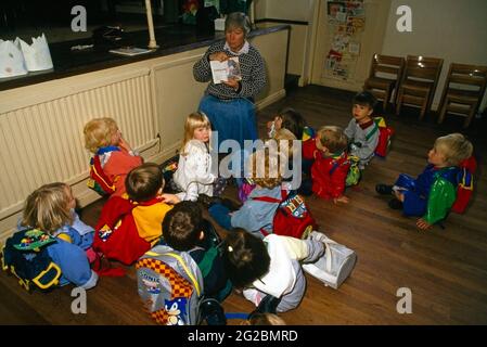 Kindergarten Children Being Read Story Some Children Bored St Joseph's Church Epsom Stock Photo