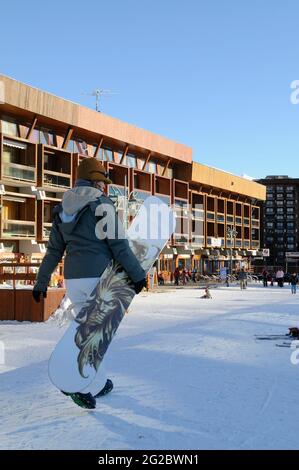 FRANCE. SAVOIE (73) MAURIENNE COUNTRY (THE SYBELLES SKIING AREA). LE CORBIER Stock Photo