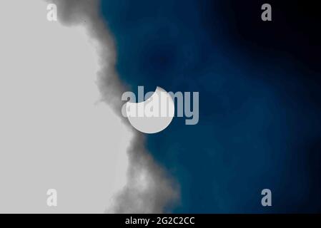 Annular solar eclipse 2021 Stock Photo