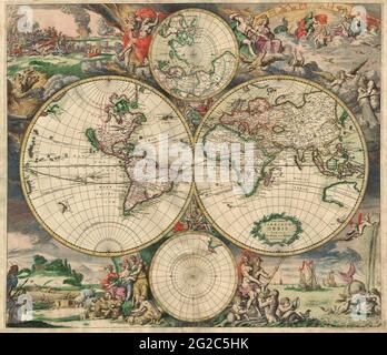 Old World Map, Antique World Map, Vintage World Map, Retro World Map, Old Map of World, Vintage Map of World, Retro Map of World, World Map, Old World Stock Photo