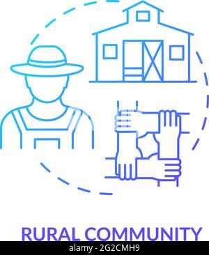 Rural community concept icon Stock Vector