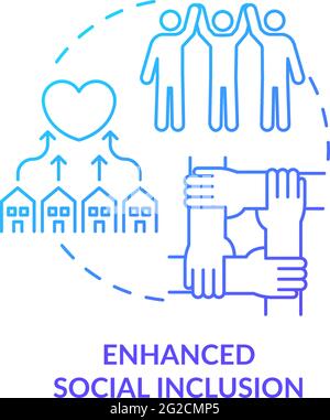Enhanced social inclusion concept icon Stock Vector