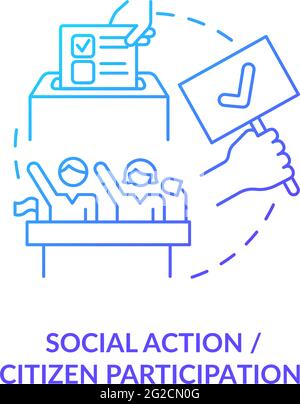 Social action and citizen participation concept icon Stock Vector